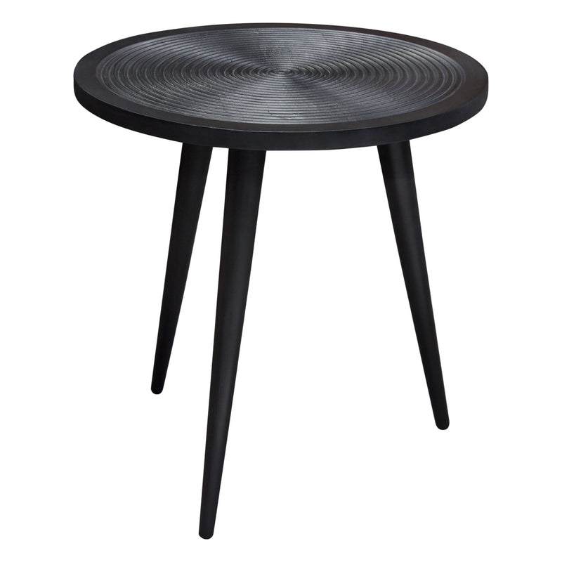 Vortex Carved Mango Wood Round End Table-zoom-