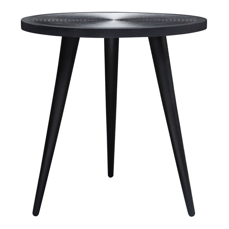 Vortex Carved Mango Wood Round End Table-zoom-