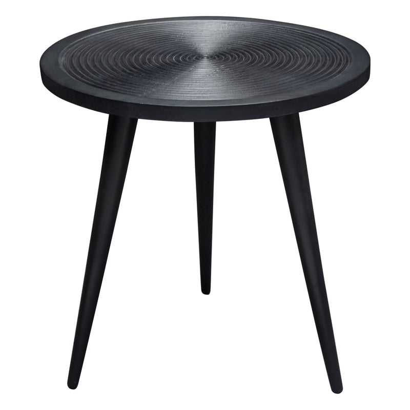 Vortex Carved Mango Wood Round End Table-zoom-