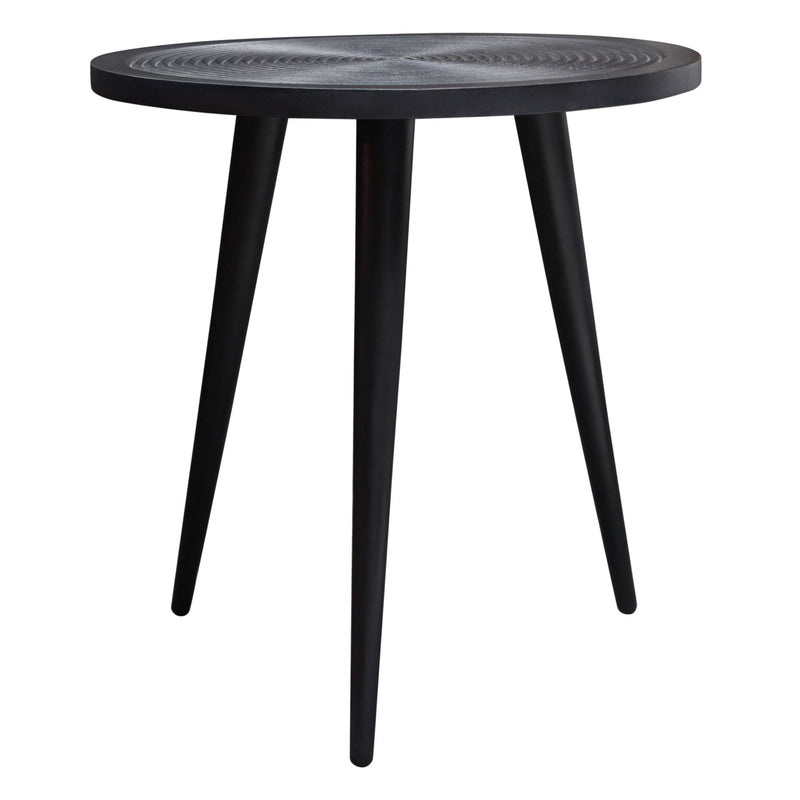 Vortex Carved Mango Wood Round End Table-zoom-