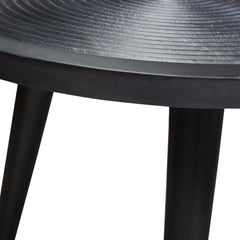 Vortex Carved Mango Wood Round End Table – close-up – Lusso Furniture Miami
