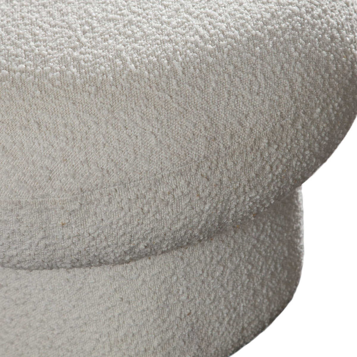 Wave Curved Boucle Accent Bench – top view – Lusso Furniture Miami