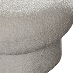 Wave Curved Boucle Accent Bench – top view – Lusso Furniture Miami