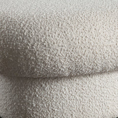 Wave Curved Boucle Accent Bench – close-up – Lusso Furniture Miami