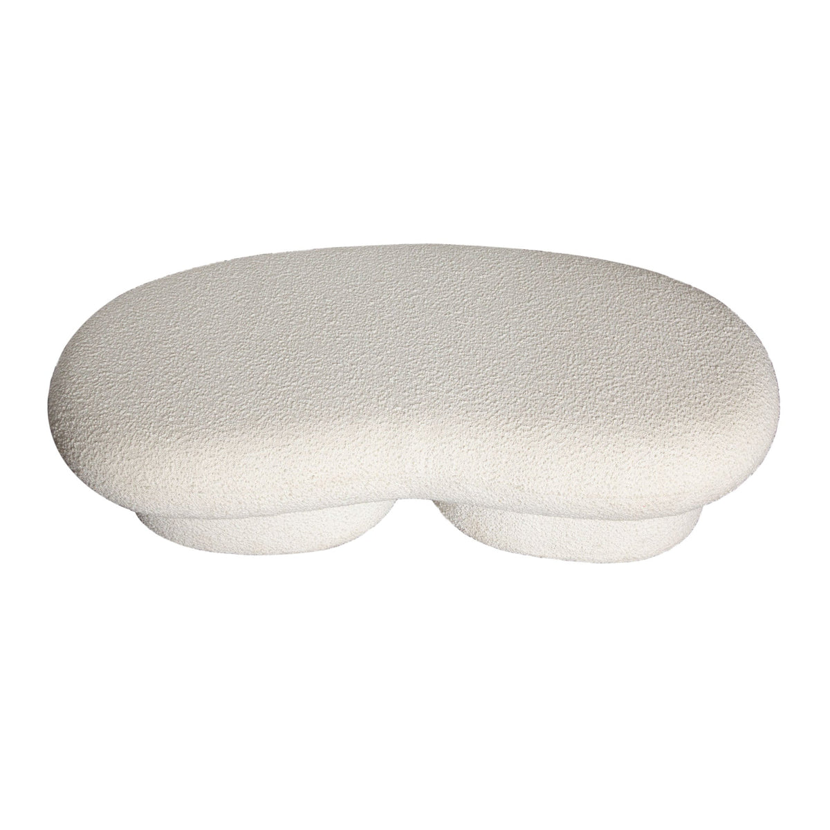 Wave Curved Boucle Accent Bench – room setting – Lusso Furniture Miami