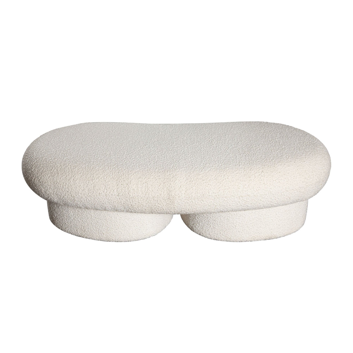 Wave Curved Boucle Accent Bench – back view – Lusso Furniture Miami