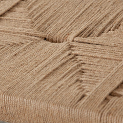 Woven Natural Jute Accent Bench – back view – Lusso Furniture Miami