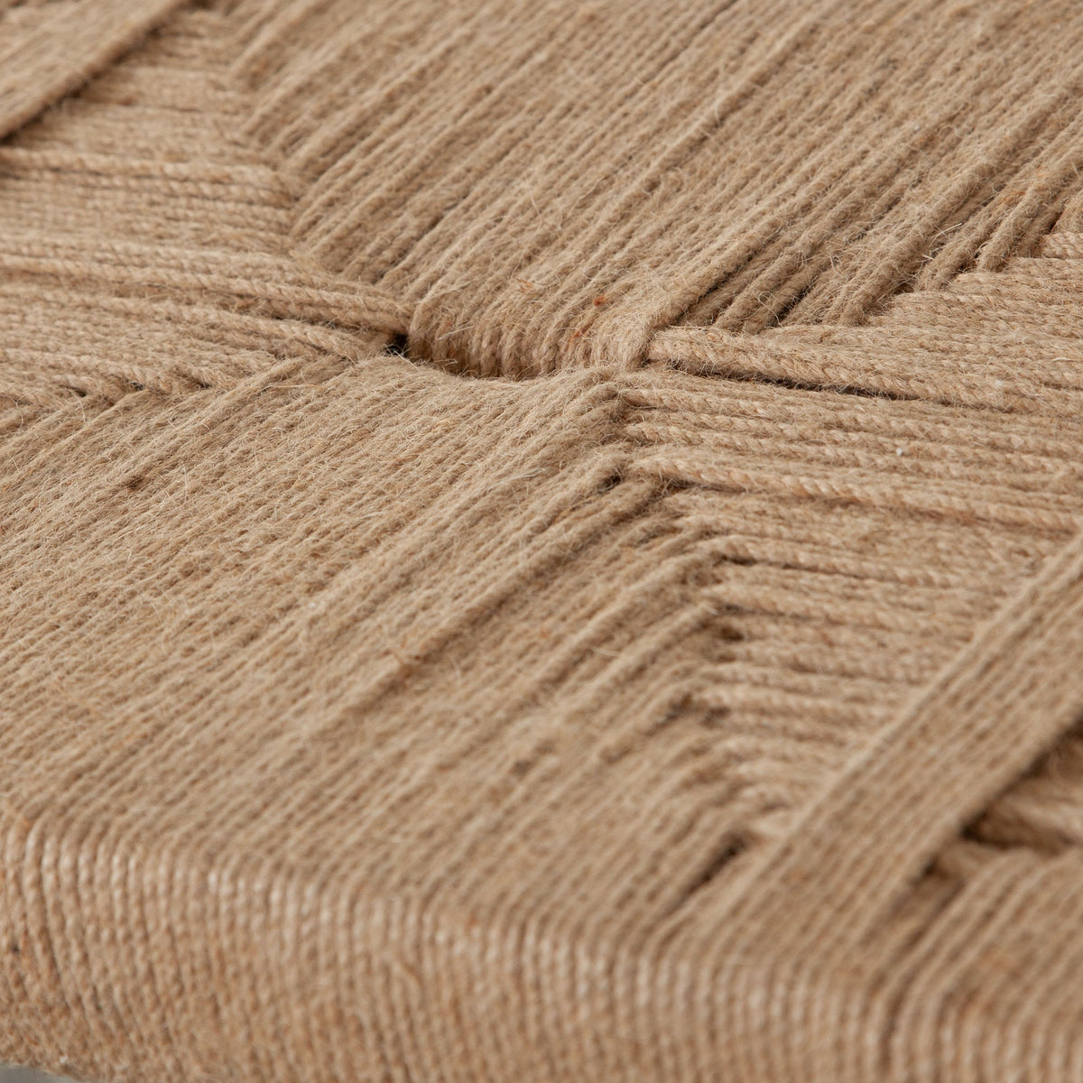 Woven Natural Jute Accent Bench – back view – Lusso Furniture Miami
