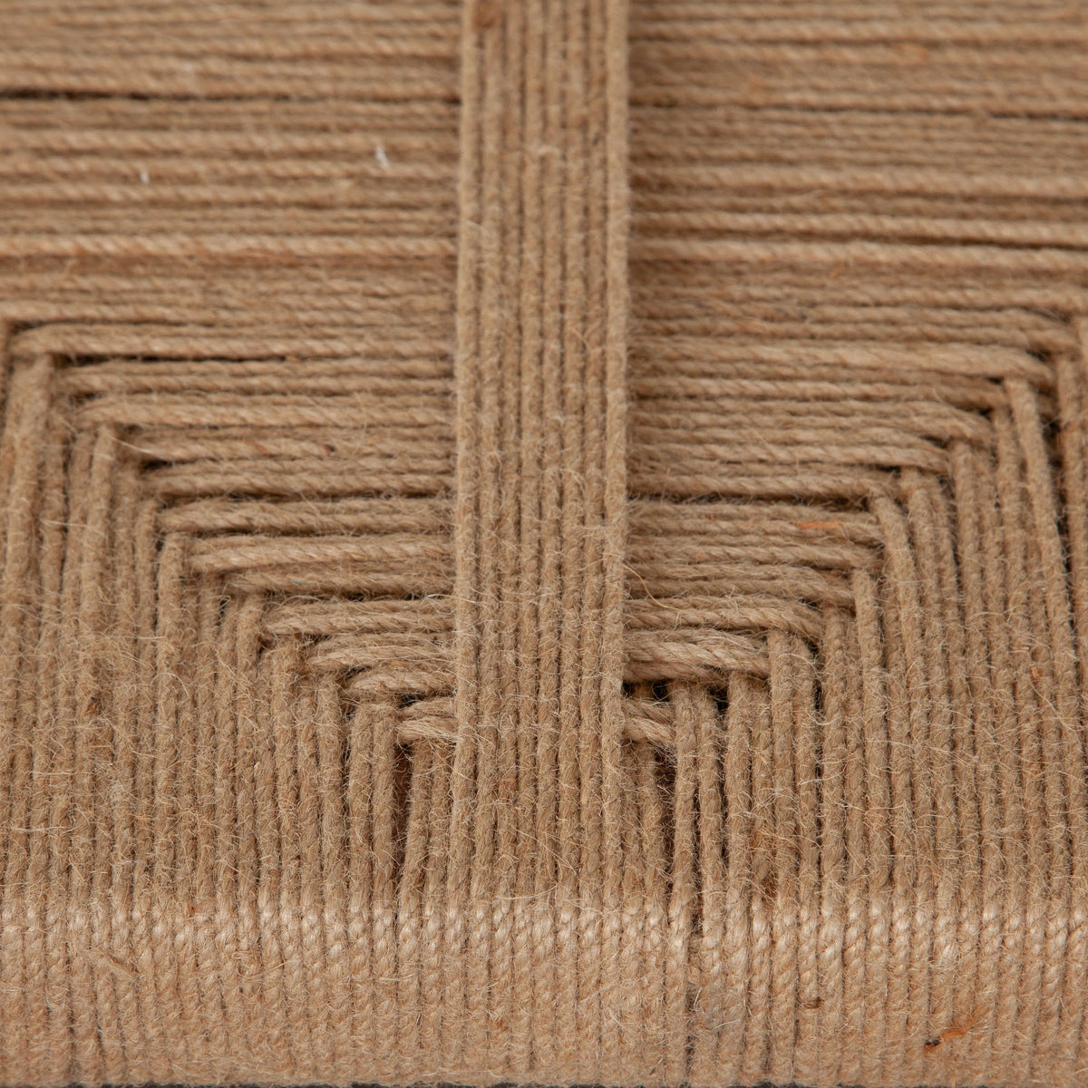 Woven Natural Jute Accent Bench – top view – Lusso Furniture Miami