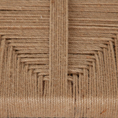 Woven Natural Jute Accent Bench – top view – Lusso Furniture Miami