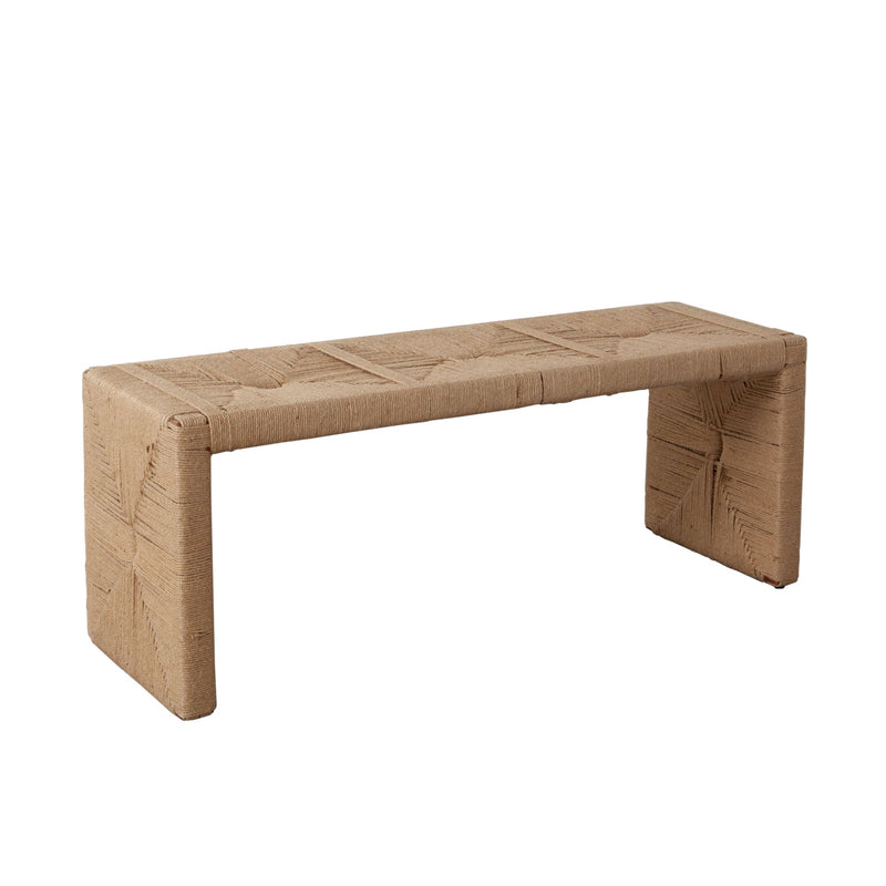 Woven Natural Jute Accent Bench-zoom-