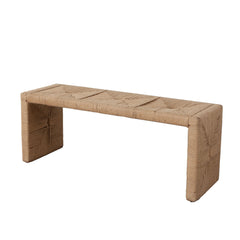 Woven Natural Jute Accent Bench – detail – Lusso Furniture Miami