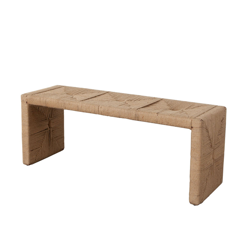 Woven Natural Jute Accent Bench-zoom-