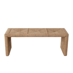 Woven Natural Jute Accent Bench – room setting – Lusso Furniture Miami