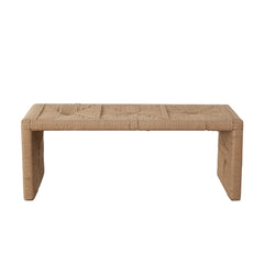 Woven Natural Jute Accent Bench – Natural Jute – front view – Lusso Furniture Miami