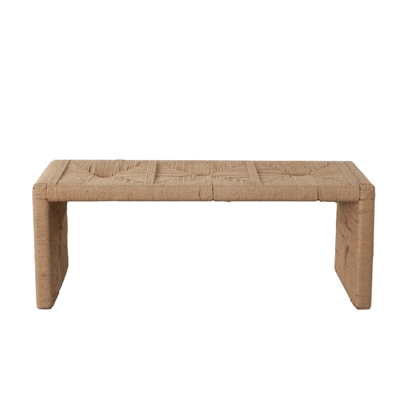 Woven Natural Jute Accent Bench-zoom-