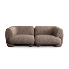 Wren Vintage Style Modular Sofa – 2-Piece Modular Sofa / Bark Polyester Fabric – room setting – Lusso Furniture Miami
