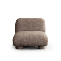 Wren Vintage Style Modular Sofa – Armless Chair / Bark Polyester Fabric – front view – Lusso Furniture Miami