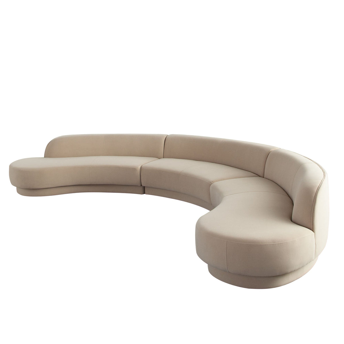 Zelda Curved Velvet Modular Sofa – view 28 – Lusso Furniture Miami