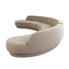 Zelda Curved Velvet Modular Sofa – view 30 – Lusso Furniture Miami