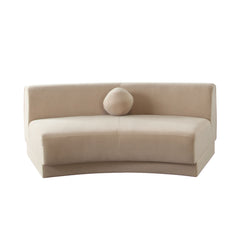 Zelda Curved Armless Velvet Sofa – angle view – Lusso Furniture Miami
