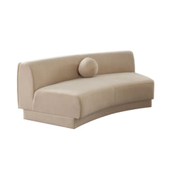 Zelda Curved Armless Velvet Sofa – detail – Lusso Furniture Miami