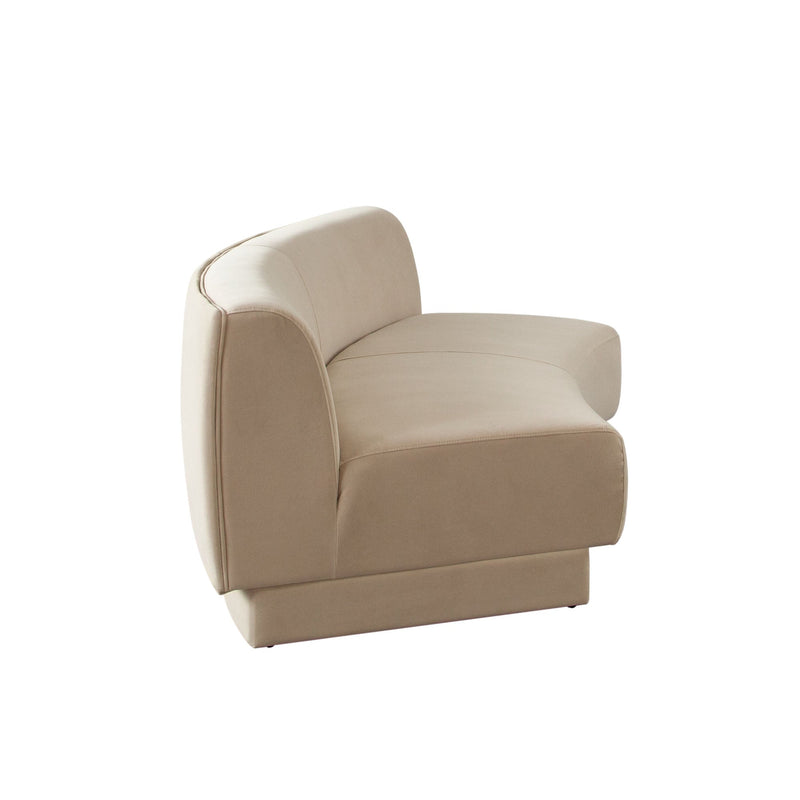Zelda Curved Armless Velvet Sofa-zoom-