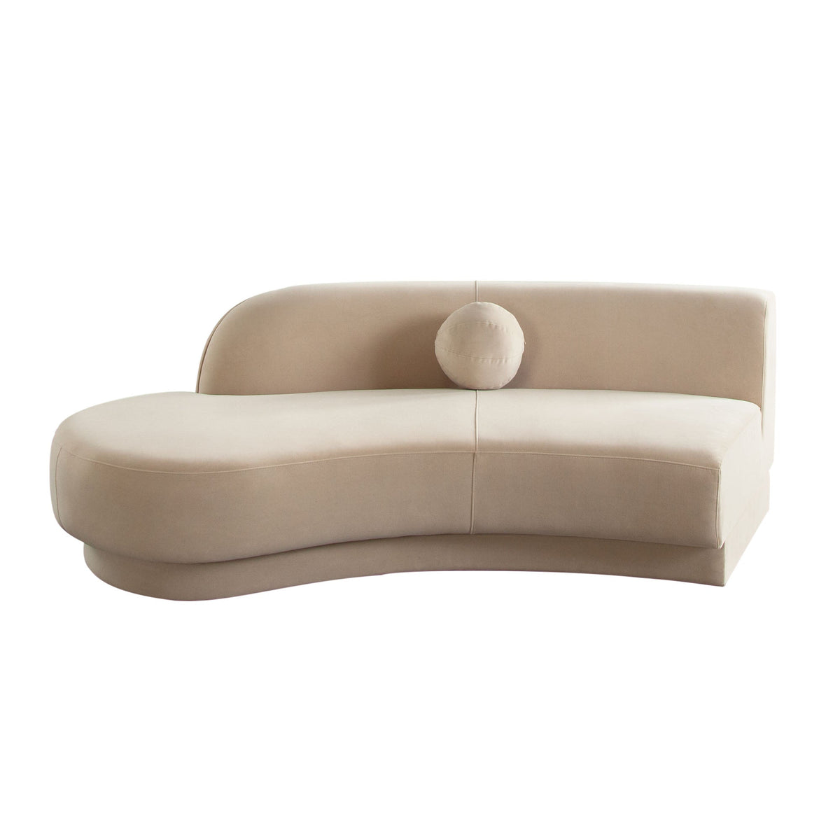 Zelda Curved Velvet Modular Sofa – angle view – Lusso Furniture Miami