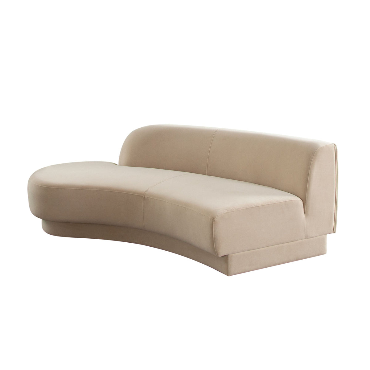 Zelda Curved Velvet Modular Sofa – side view – Lusso Furniture Miami