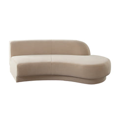 Zelda Curved Velvet Modular Sofa – RF Curved Chaise / Light Camel Performance Velvet – alternate view – Lusso Furniture Miami