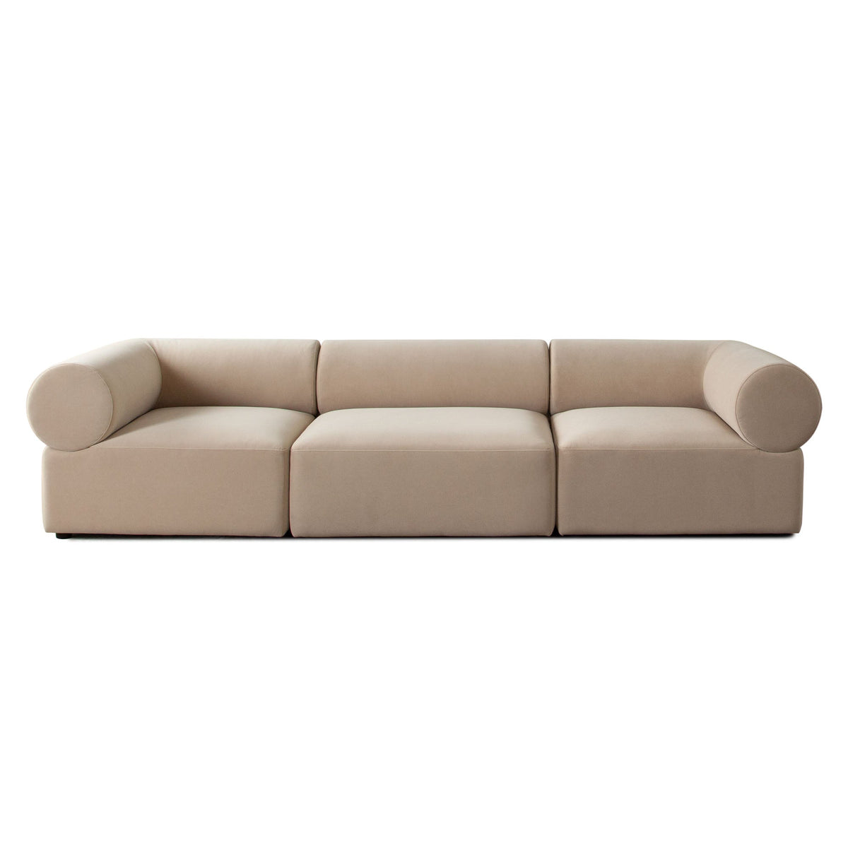 Zia Sherpa Modular Sofa – 3-Piece Modular Sofa / Light Camel Performance Velvet Fabric – view 53 – Lusso Furniture Miami