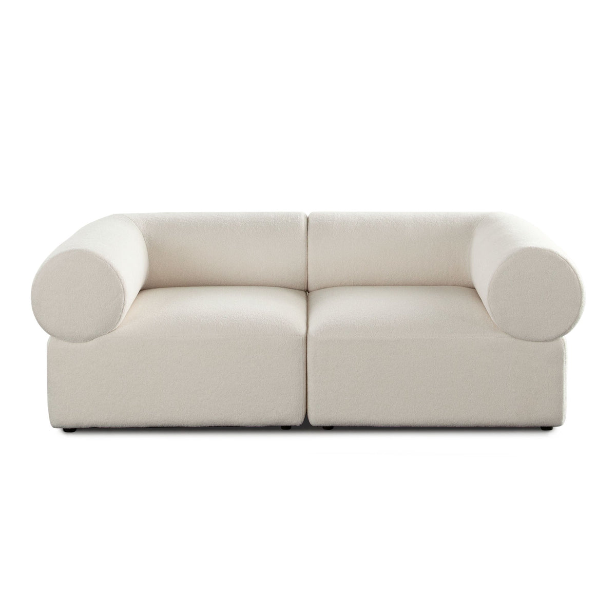 Zia Sherpa Modular Sofa – 2-Piece Modular Sofa / Ivory Sherpa Fabric – view 12 – Lusso Furniture Miami