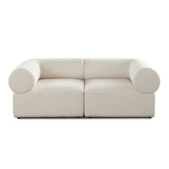 Zia Sherpa Modular Sofa – 2-Piece Modular Sofa / Ivory Sherpa Fabric – view 12 – Lusso Furniture Miami