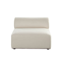 Zia Sherpa Modular Sofa – Armless Chair / Ivory Sherpa Fabric – front view – Lusso Furniture Miami