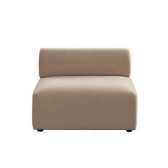 Zia Sherpa Modular Sofa – Armless Chair / Light Camel Performance Velvet Fabric – view 44 – Lusso Furniture Miami