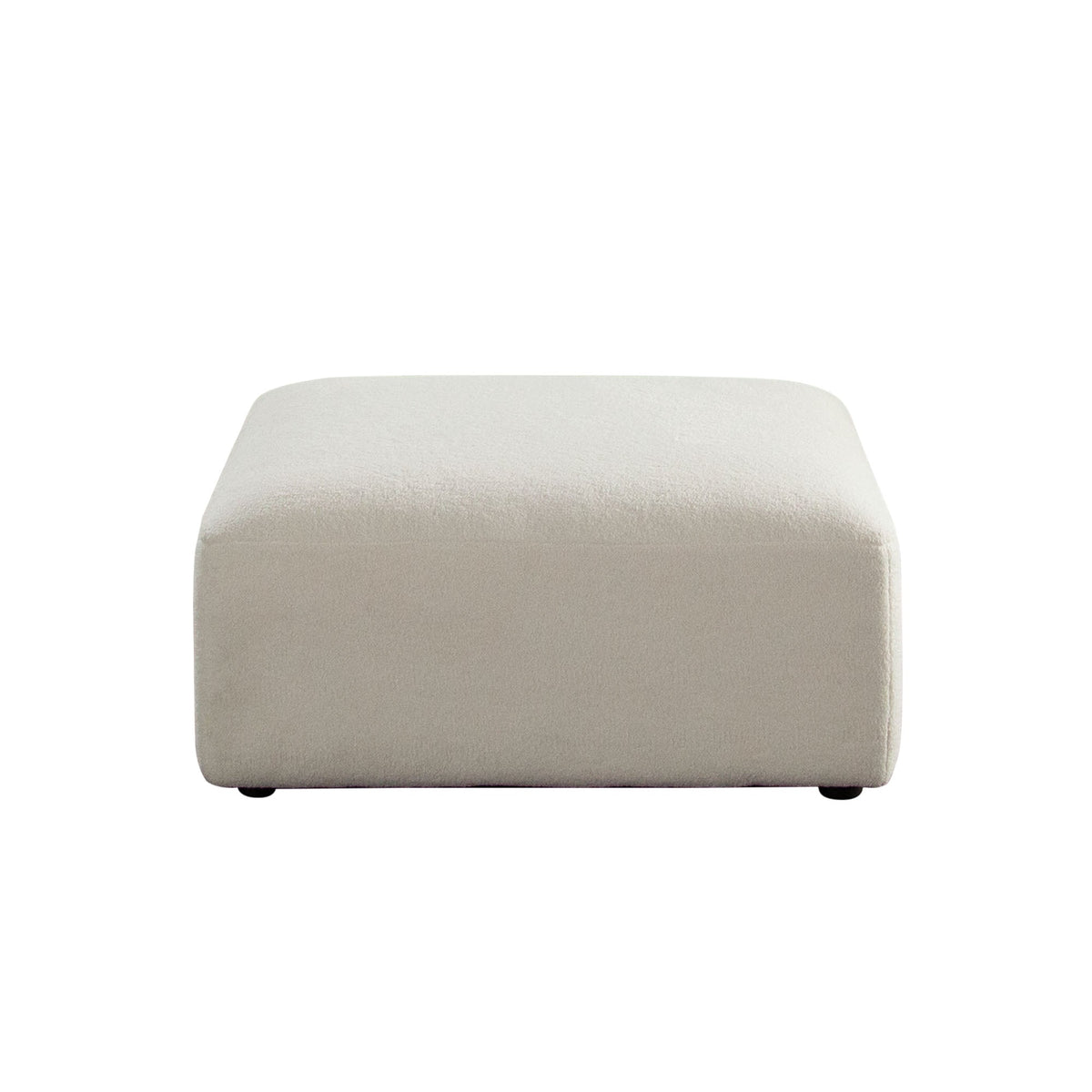 Zia Sherpa Modular Sofa – Ottoman / Ivory Sherpa Fabric – alternate view – Lusso Furniture Miami