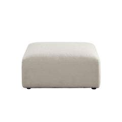 Zia Sherpa Modular Sofa – Ottoman / Ivory Sherpa Fabric – alternate view – Lusso Furniture Miami