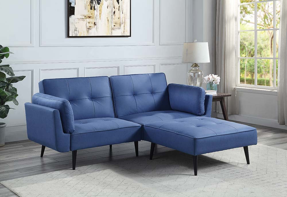 ACME Nafisa Adjustable Sofa and Ottoman – front view – Lusso Furniture Miami