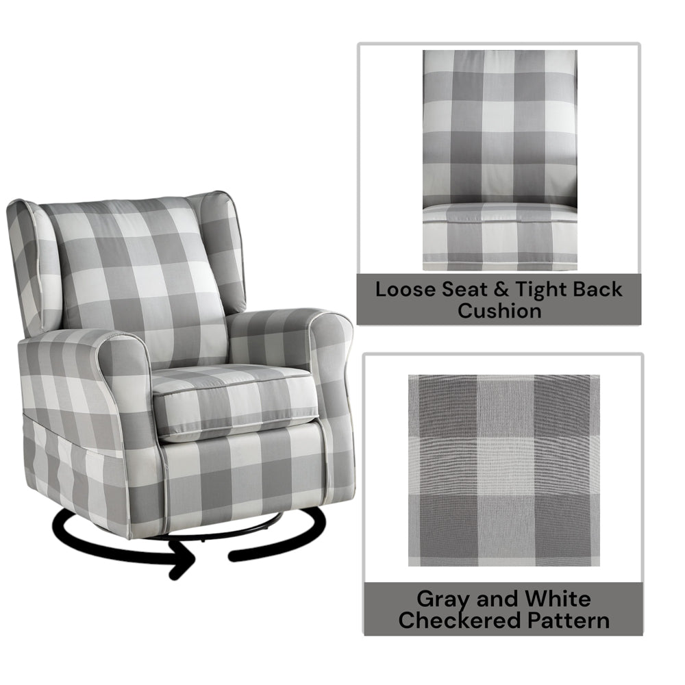 ACME Patli Swivel Glider Chair – close-up – Lusso Furniture Miami