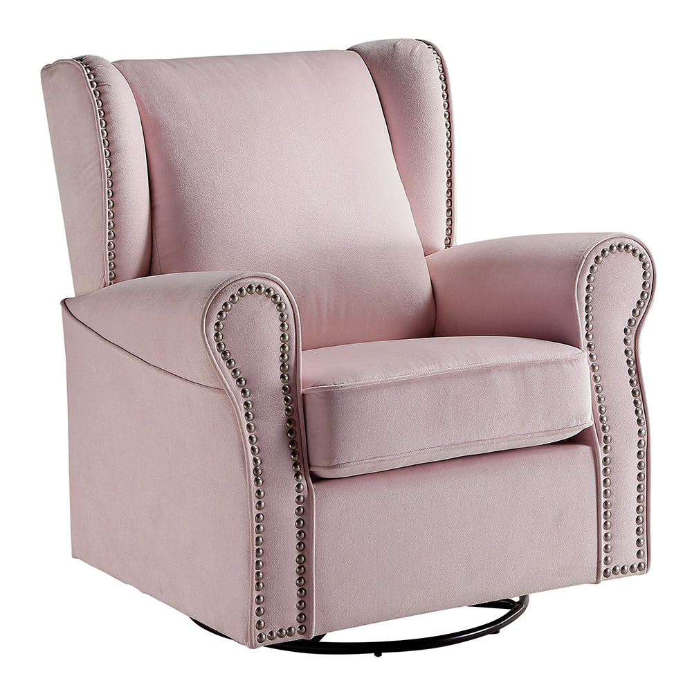 ACME Tamaki Swivel Chair with Glider – angle view – Lusso Furniture Miami