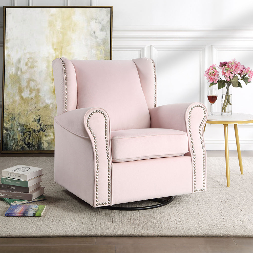 ACME Tamaki Swivel Chair with Glider – front view – Lusso Furniture Miami