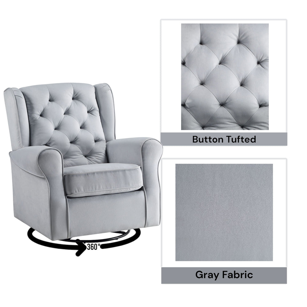ACME Zeger Swivel Glider Chair – close-up – Lusso Furniture Miami