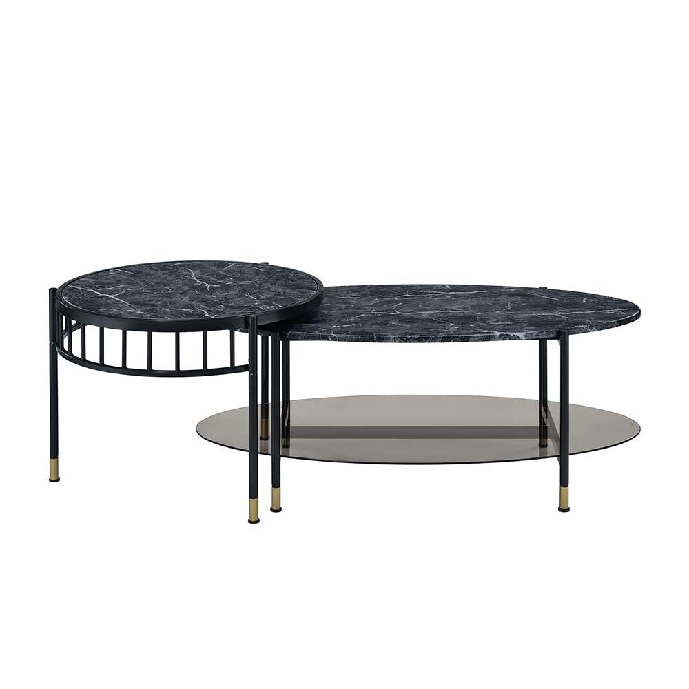 ACME Silas Nesting Coffee Table Set – angle view – Lusso Furniture Miami