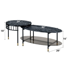 ACME Silas Nesting Coffee Table Set – room setting – Lusso Furniture Miami
