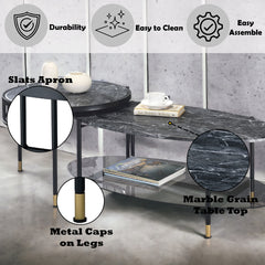 ACME Silas Nesting Coffee Table Set – back view – Lusso Furniture Miami