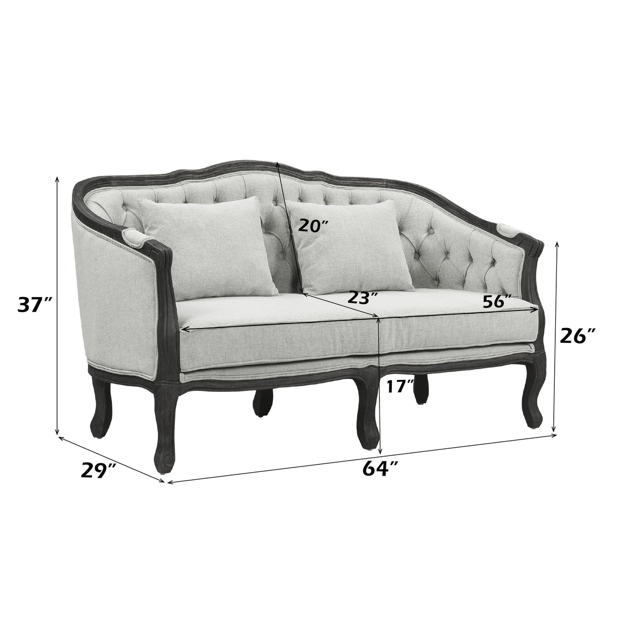 ACME Samael Loveseat – top view – Lusso Furniture Miami