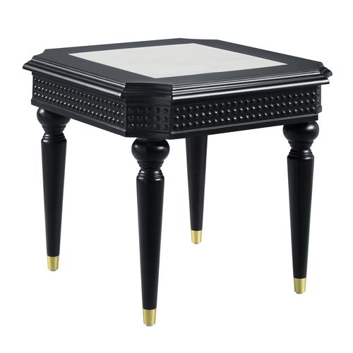 ACME Tayden Marble Top End Table – angle view – Lusso Furniture Miami