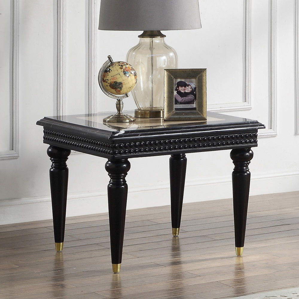 ACME Tayden Marble Top End Table – front view – Lusso Furniture Miami