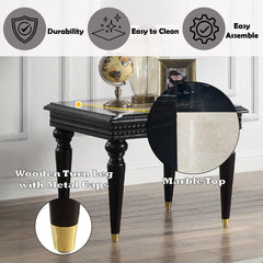 ACME Tayden Marble Top End Table – top view – Lusso Furniture Miami