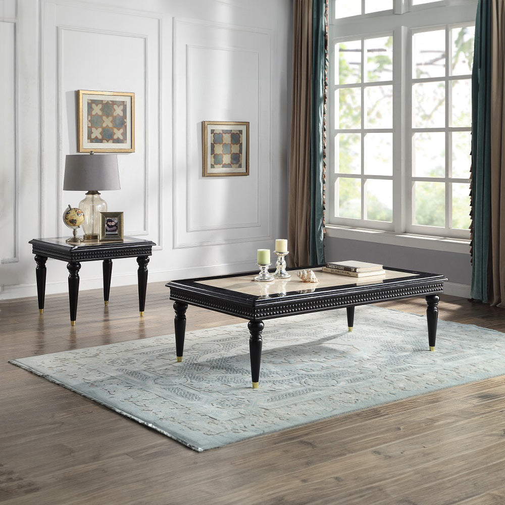 ACME Tayden Marble Top End Table – room setting – Lusso Furniture Miami